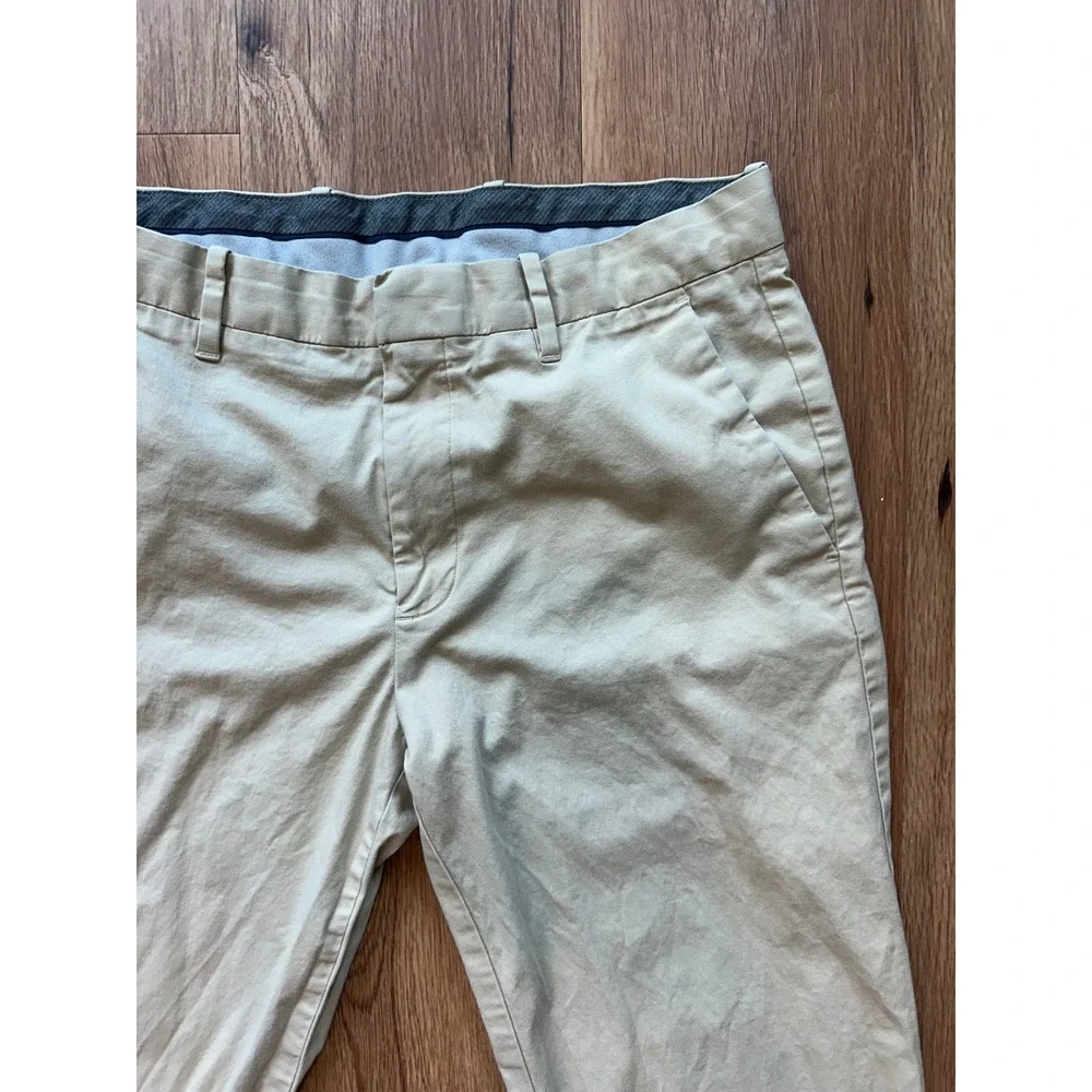 Murano Wardrobe Essentials Mens Khaki Chino Pants 32x34 Front Stretch Cotton